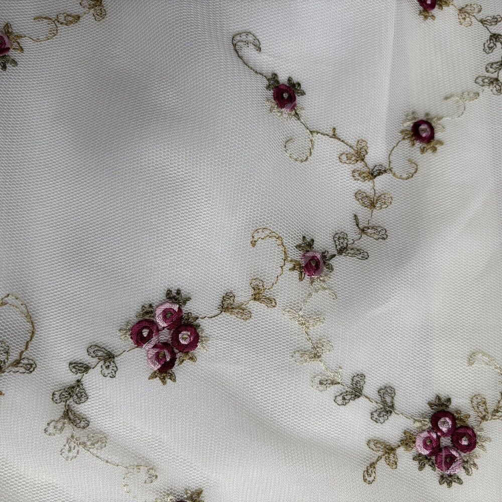 La Princess Short Sleeve Girls Holiday Formal Dress Maroon Cream Floral Size 4T - Picture 3 of 10